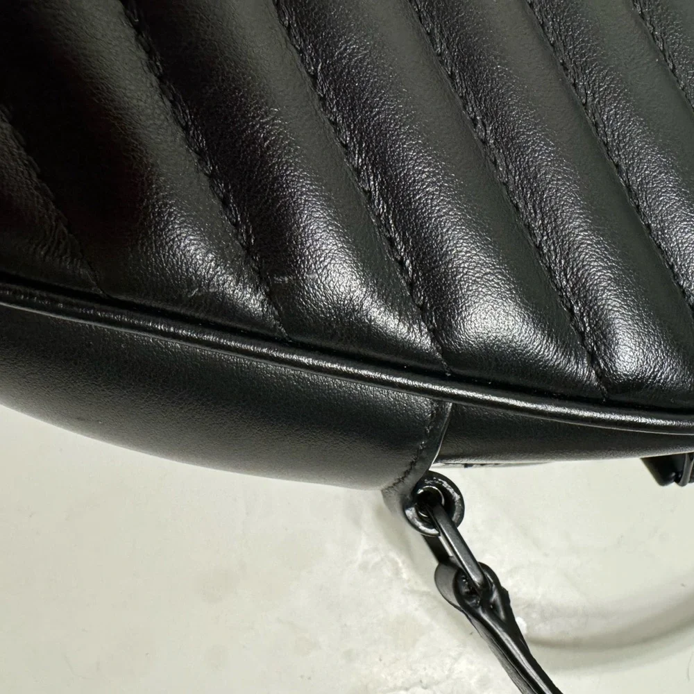 Yves Saint Laurent Black Quilted Leather Crossbody Bag